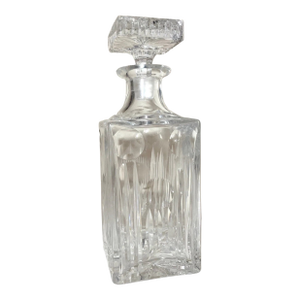 Vintage American Brilliant Cut Clear Crystal Liquor Wine Decanter Glass Bottle
