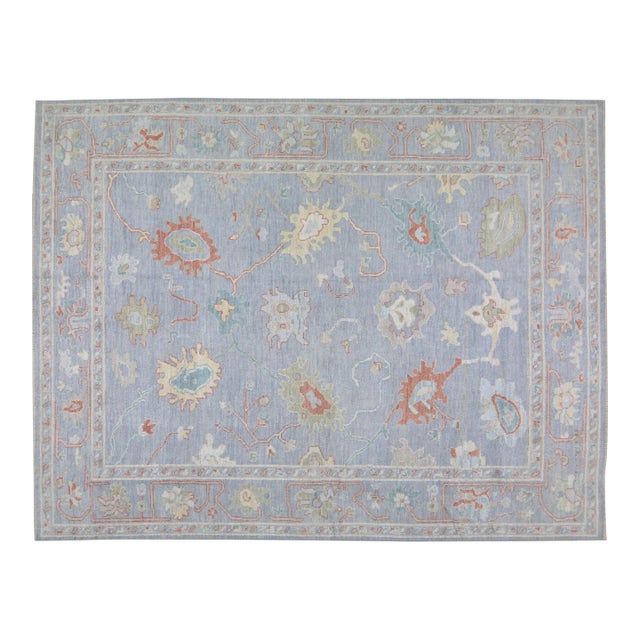 Turkish Oushak Hand Knotted Wool Rug, 5'2"x7' For Sale