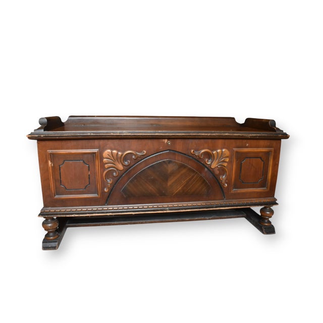 Vintage Cedar Cavalier Hope/Blanket Chest With Walnut Veneer For Sale - Image 11 of 11