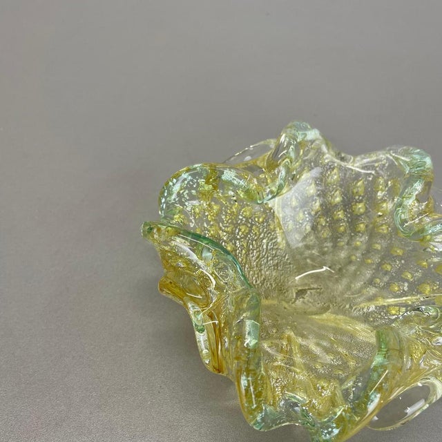 Glass Murano Glass Flakes Bowl or Ashtrayby Barovier & Toso, Italy, 1970s For Sale - Image 7 of 17