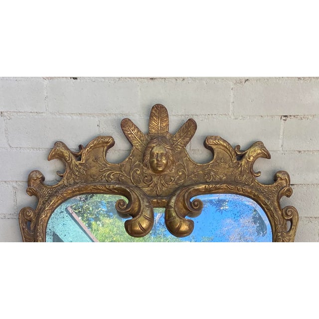 Monumental 71" Italian Baroque Style Cherub Mirror - 22k Gold Leaf For Sale - Image 4 of 6
