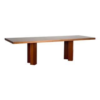 Model TL63 Dining Table in Walnut by Roberto Poggi for Poggi, Italy, 1960s For Sale