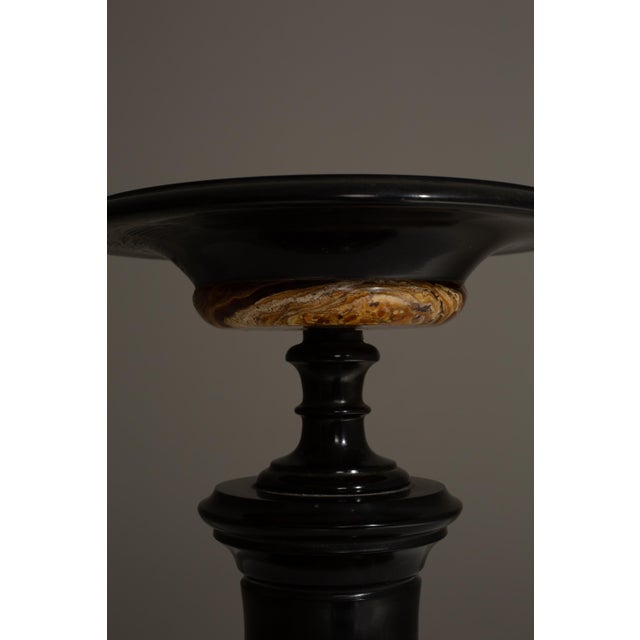 19th Century French Black Marble Tazza Candle Holder For Sale - Image 11 of 18