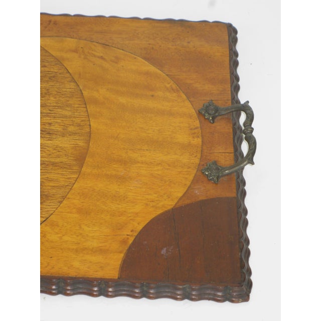 Mid 20th Century Mid 20th Century Rare Art Deco, Circle Marquetry Wooden Tray Mod Era, Mid Century Modern For Sale - Image 5 of 18