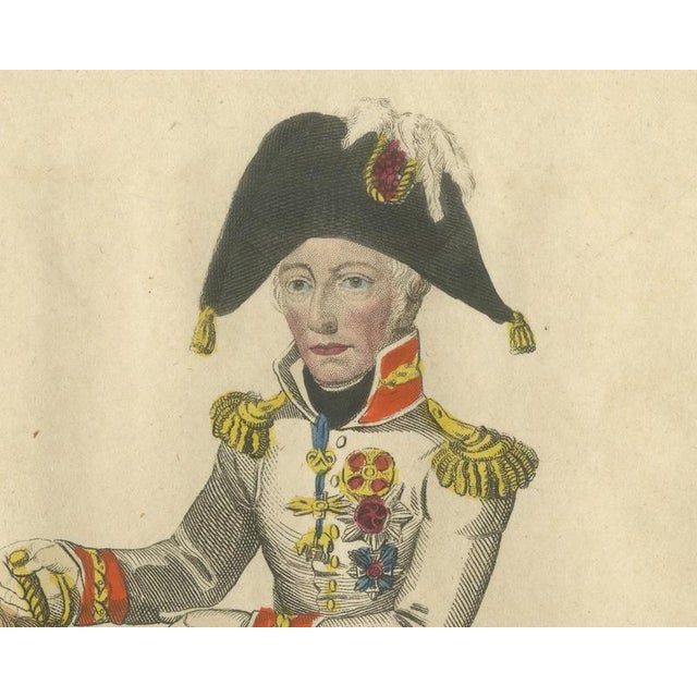 Richard Evans, Emperor Francis II of Austria Riding Before a Hilltop Castle, Hand Colored, 1815, Engraving For Sale - Image 4 of 8