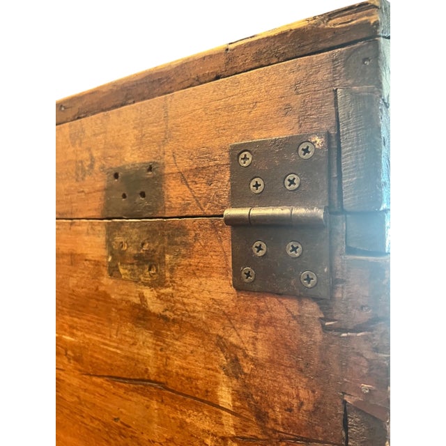 French Provincial Monumental Antique French Provincial Blanket Coffer, Early 1700s - Grand Scale Original Iron Hardwar For Sale - Image 3 of 12