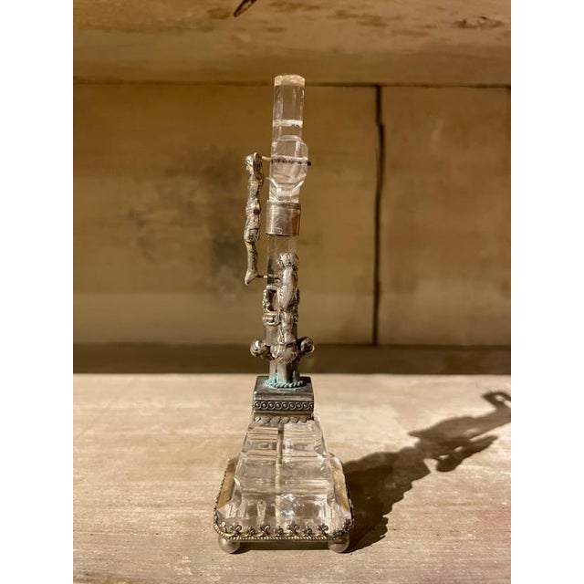 Silver 18th Century Italian Baroque Silver and Rock Crystal Crucifix For Sale - Image 8 of 12
