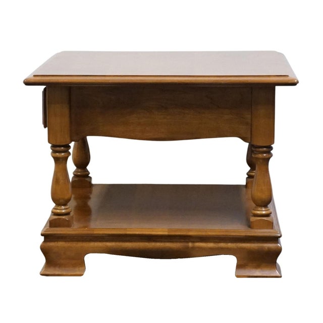 Ethan Allen Heirloom Nutmeg Maple Colonial Early American 26" Square Accent End Table 10-8625 For Sale - Image 10 of 12