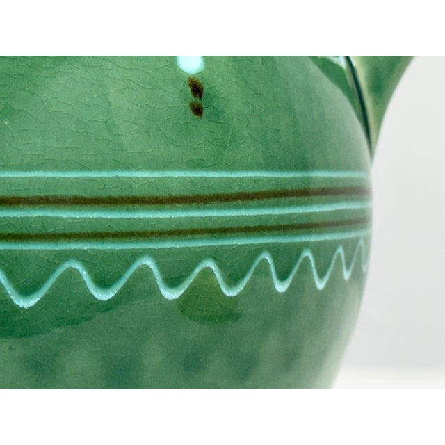 Hungarian Folk Art Double-Handled Pottery Vessel, Signed For Sale - Image 9 of 12