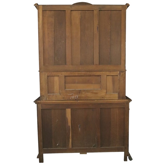 Buffet Louis XVI Antique French Walnut 1900 Glass For Sale - Image 14 of 18