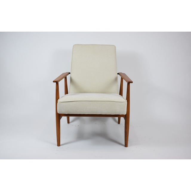 Vintage Armchair in Beige and Teak, 1970s For Sale - Image 16 of 18