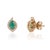 Metal VRJewels Natural Zambian Emerald Studs With Halo Diamonds in 14k Yellow Gold- A Pair For Sale - Image 7 of 16