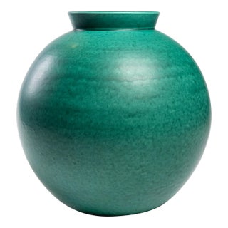 1930s Gustavsberg Argenta Carrara Stone Vase (Handdrejad/Hand Turned) For Sale