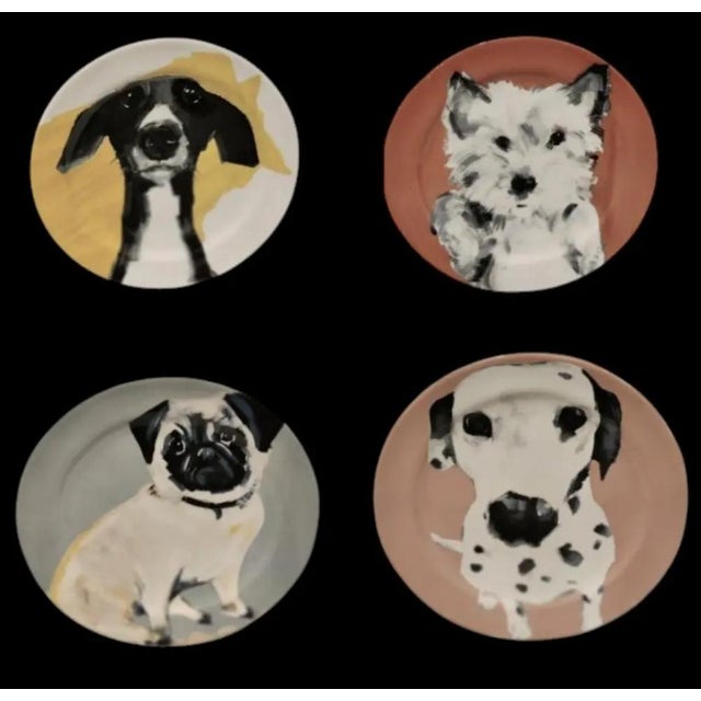 Sally Muir Dog-a-Day Dessert Plate Set of 4 For Sale In Atlanta - Image 6 of 7