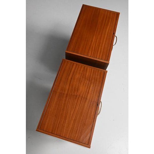 Nightstands with Glass Tops, Germany, Set of 2 For Sale - Image 9 of 10