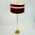 Metal Mid-Century Austrian Brass and Crystal Glass Floor Lamp with Red Velvet Shade For Sale - Image 7 of 10