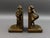 Loie Fuller Art Deco Nouveau Dancing Girl Flapper Spelt Bronze Pair Of Bookends Measures approximately 4 1/2" long, 3 7/8"...