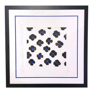 Donald Sultan Etching Print "Black and Blues" Floral Signed Contemporary Pop Art For Sale