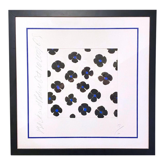 Donald Sultan Etching Print "Black and Blues" Floral Signed Contemporary Pop Art For Sale