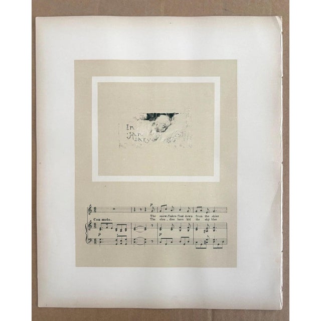 Up for sale is this charming antique print from a book of lullabies published by L. Prang in1888 - one lullaby for each...