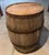 Wood Antique Oak Barrel Weathered Staves Forged Iron Bands Farmhouse Primitive For Sale - Image 7 of 7