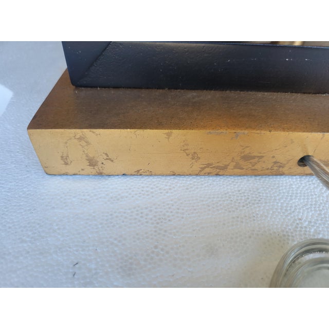 Contemporary Gold Turtle Modern Style Black Rectangular Lamp Shade Table Lamp For Sale - Image 10 of 15