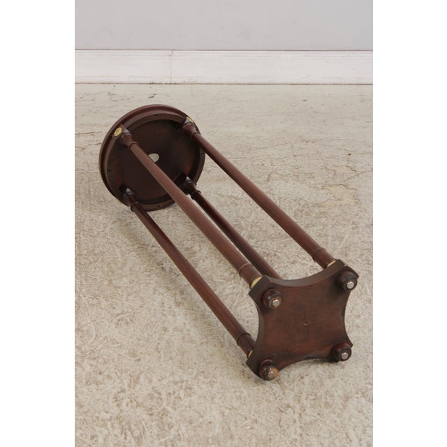 Baker Pair of Mahogany Round Plant Lamp Stands For Sale - Image 10 of 12