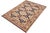 Abstract Bohemian Kargahi 1980's Beige/Blue Wool Rug - 5'6'' X 9'2'' For Sale - Image 3 of 10