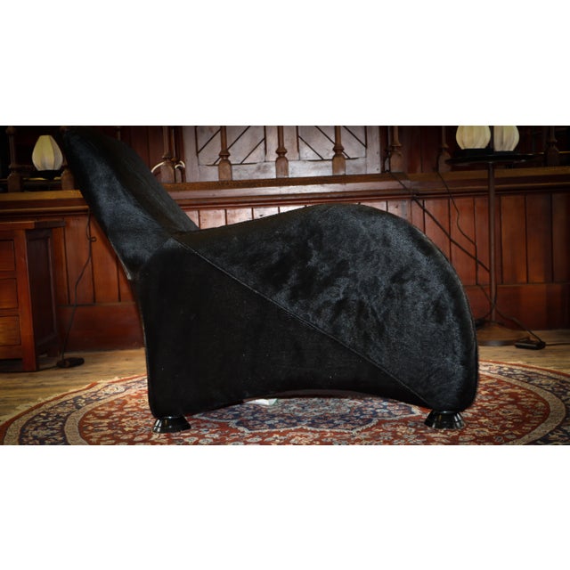 Sole Armchair and Ottoman in Black Pony Hide Leather from Stone International, 2010s For Sale - Image 10 of 16