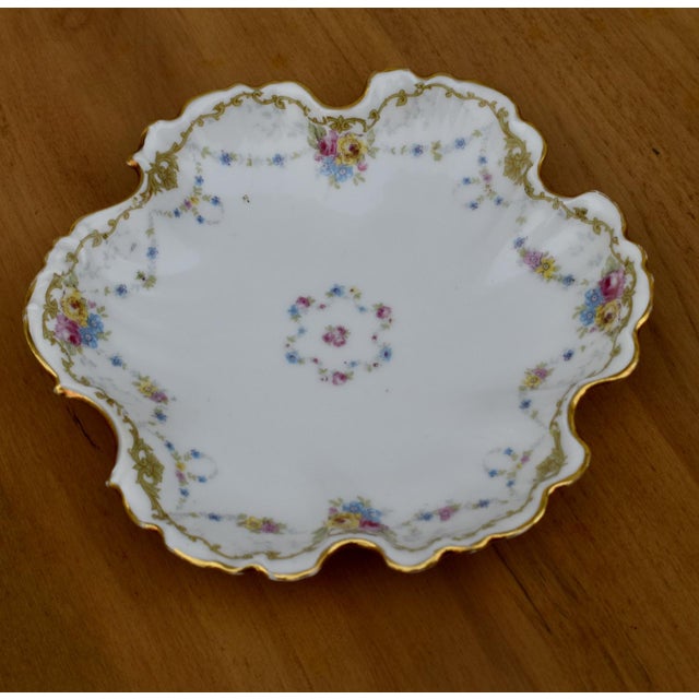 Antique Ahrenfeldt Limoges Plate Richard Briggs Boston Floral Gold Scalloped For Sale In Philadelphia - Image 6 of 13