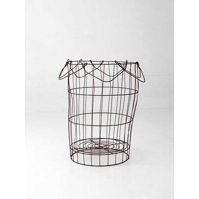 Antique Wire Gathering Basket For Sale - Image 4 of 18