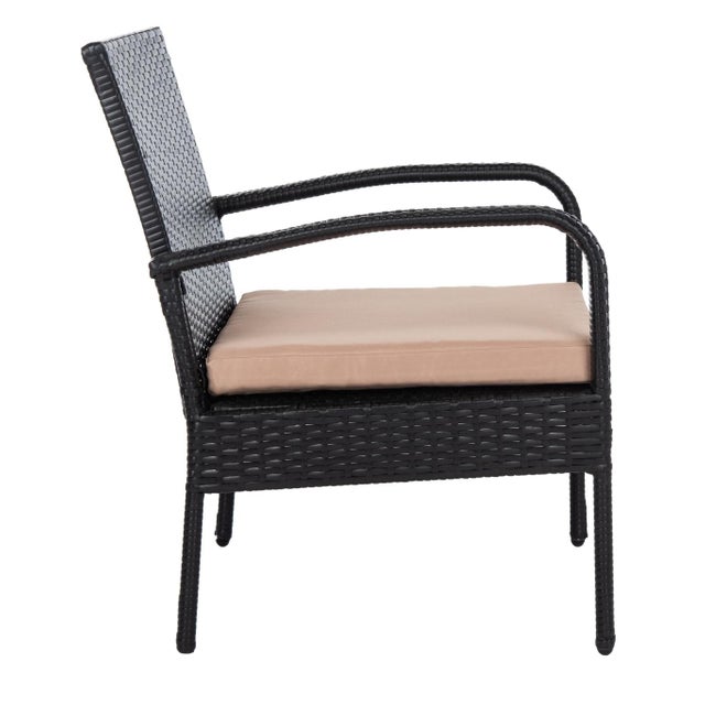 Moore 3-Piece Lounge Set, Black Frame/Beige Cushion For Sale - Image 11 of 12