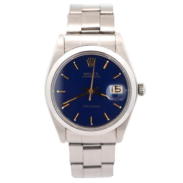 Crafted in stainless steel, the Rolex Oysterdate Precision reference 6694 is a classic manually wound Rolex dating to...