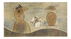 Oiseaux Souterrains, Surrealist Lithograph by Max Ernst