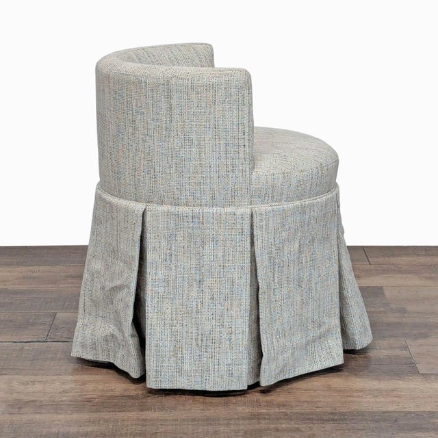 Custom Rolling Barrel Back Vanity Chair For Sale - Image 4 of 9