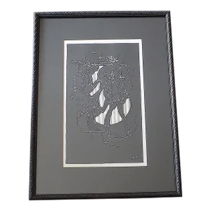 Vintage Mid Century Framed Ltd. Ed. Abstract Signed Georges Braque Lithograph - 1951 Derriere Le Miroir