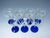 Vintage 1930s Weston Cut Glass Liquor Cocktail Goblets With Floral Design and Cobalt Foot - 7 Pieces For Sale - Image 4 of 13