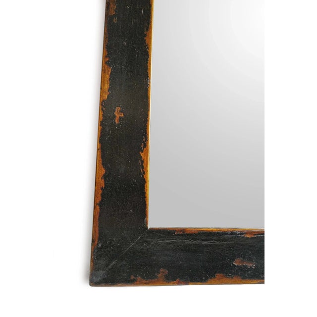 Vintage Distressed Black Wood Mirror For Sale - Image 4 of 5