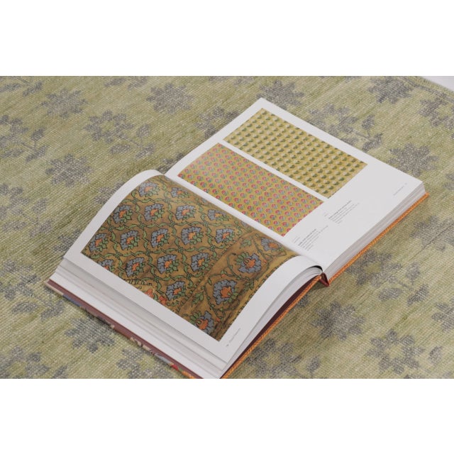 Rug & Kilim’s Block Print Rug with Gray, Chartreuse and Ochre Floral Patterns For Sale - Image 9 of 10