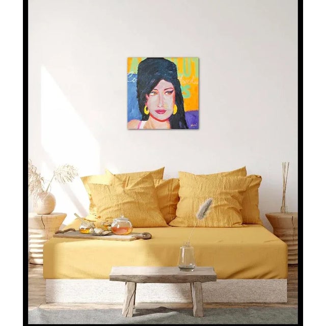 Modern Portraiture “Cat Eyes” Pop Art Portrait (Original Oil on Canvas) For Sale - Image 4 of 8