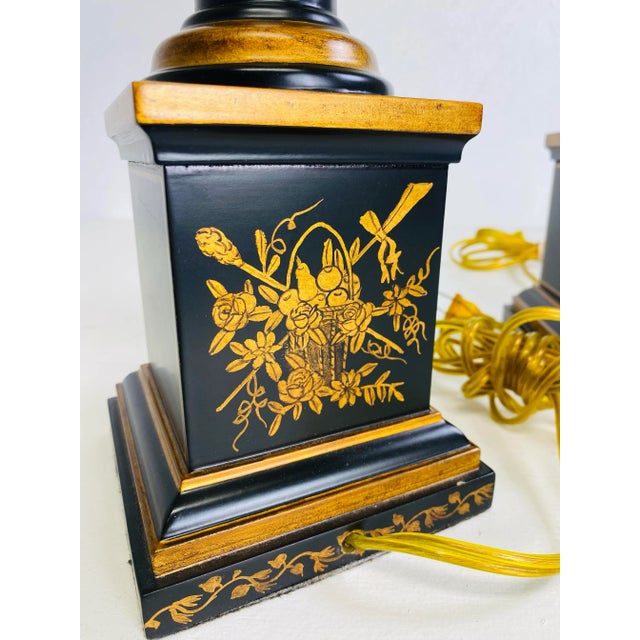 Handsome Hand Painted French Country Table Lamps by Sarreid Ltd. /a Pair For Sale In Philadelphia - Image 6 of 11