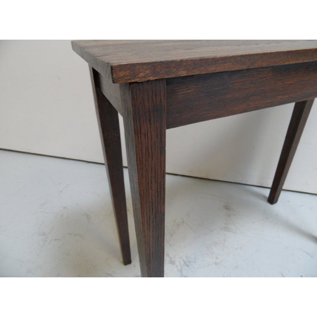 Small Vintage Oak Side Table with Drawer, 1920s For Sale - Image 9 of 10