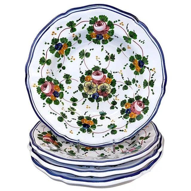 Rosa Pasta/Soup Bowls, Full Design - Set of 4 For Sale - Image 4 of 4