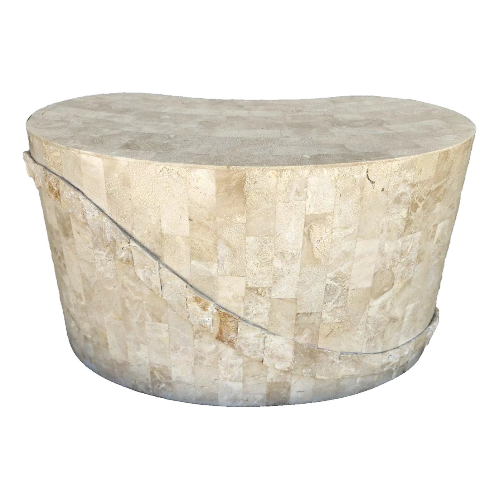 Maitland Smith Tessellated Stone Sculptural Coffee Side Table