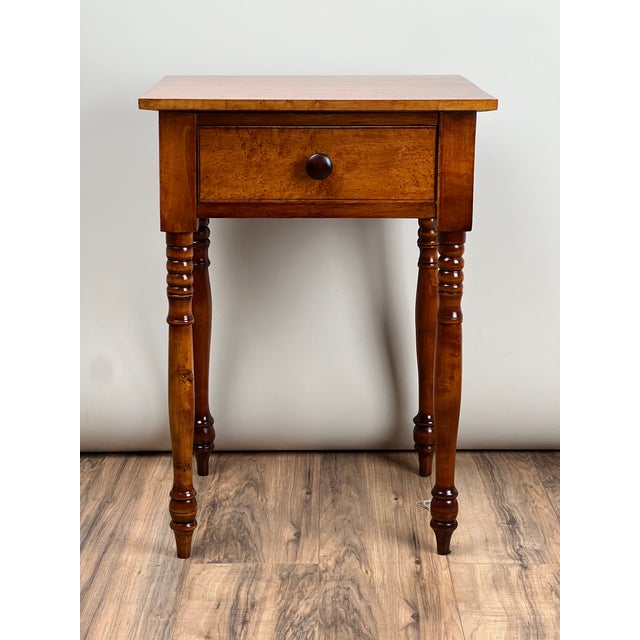 Mid 19th Century Antique American Sheraton Birdseye Maple One Drawer Stand C. Mid 19th Century For Sale - Image 5 of 8