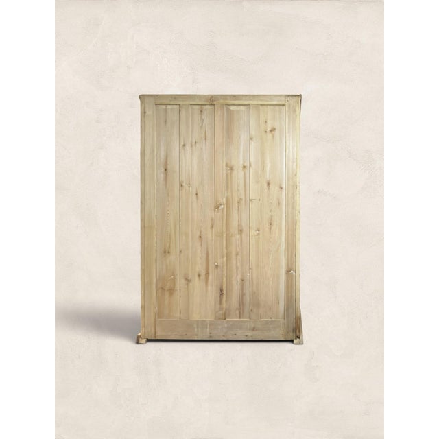Antique English Pine Wardrobe Linen Press Amoire Cupboard For Sale - Image 11 of 11