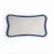 Happy Pillow Soft Velvet Cushion in White with Blue Fringe For Sale - Image 3 of 3