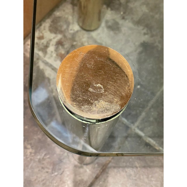 Vintage Pace Collection Brass and Glass Side Table For Sale - Image 9 of 10