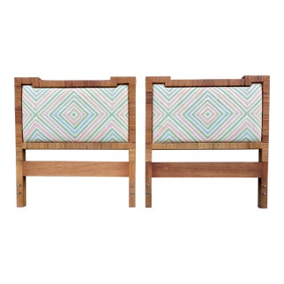 Late 20th Century Coastal Set of 2 Rattan Twin Headboards by Bielecky Brothers For Sale