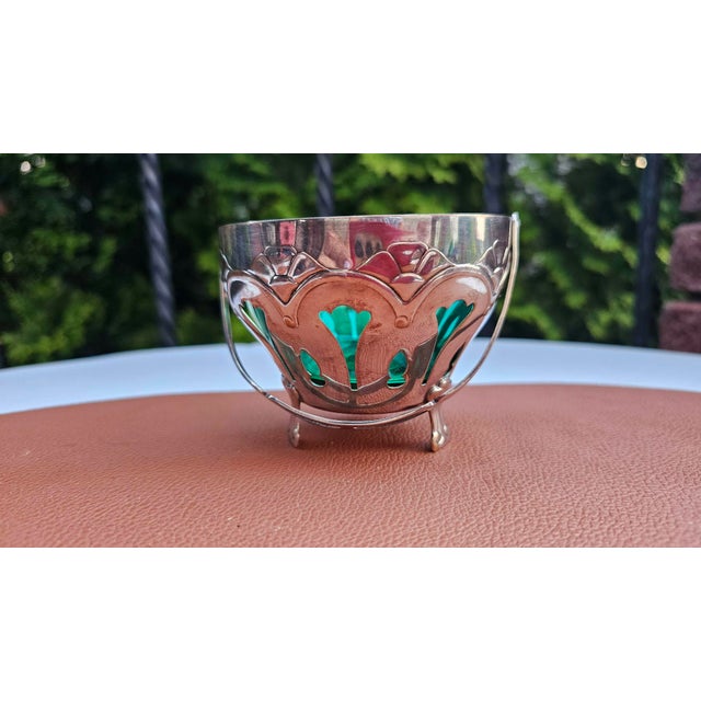 Antique Sugar Bowl in Green Glass, 1890s For Sale - Image 9 of 9